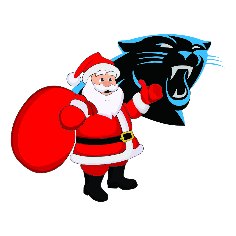 Carolina Panthers Santa Claus Logo iron on paper